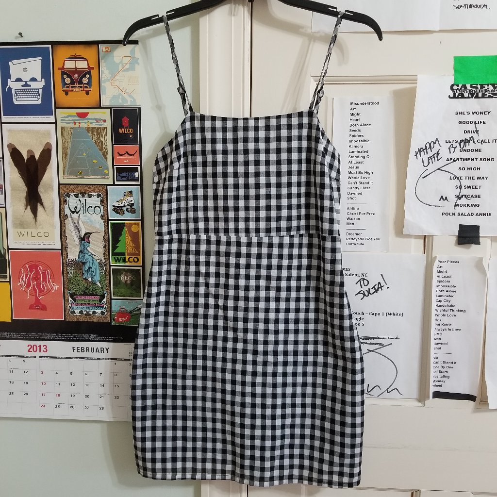 Nasty Gal Dress 4 Nwt Sleeveless Square Off Gingham A-Line Shift Mini Plaid